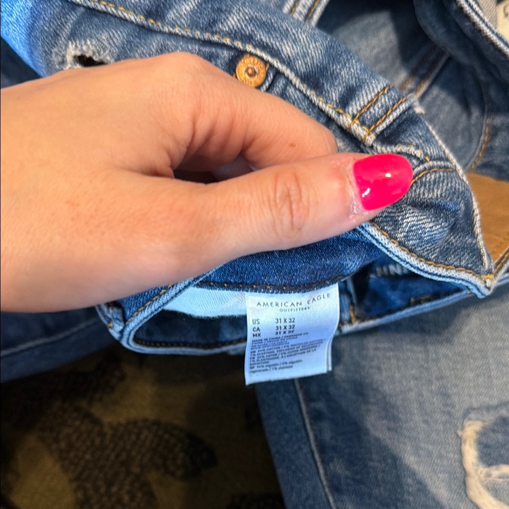 Distressed Blue Ripped Jeans - Picture 3 of 4